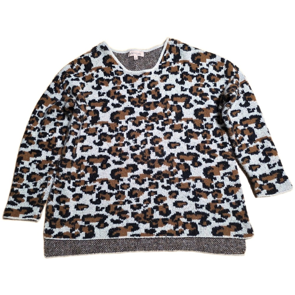 Philosophy Republic Clothing Leopard Print Sweater Women's‎ Size L Brown